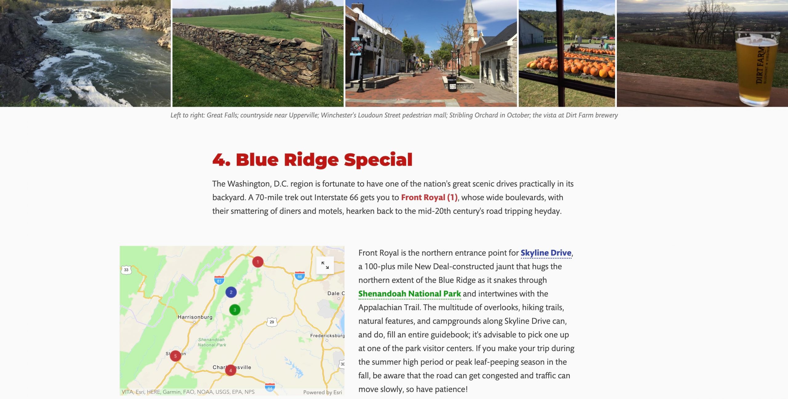 A screenshot of an excerpt from the "Escaping the Beltway" story A screenshot of an excerpt from the "Escaping the Beltway" story