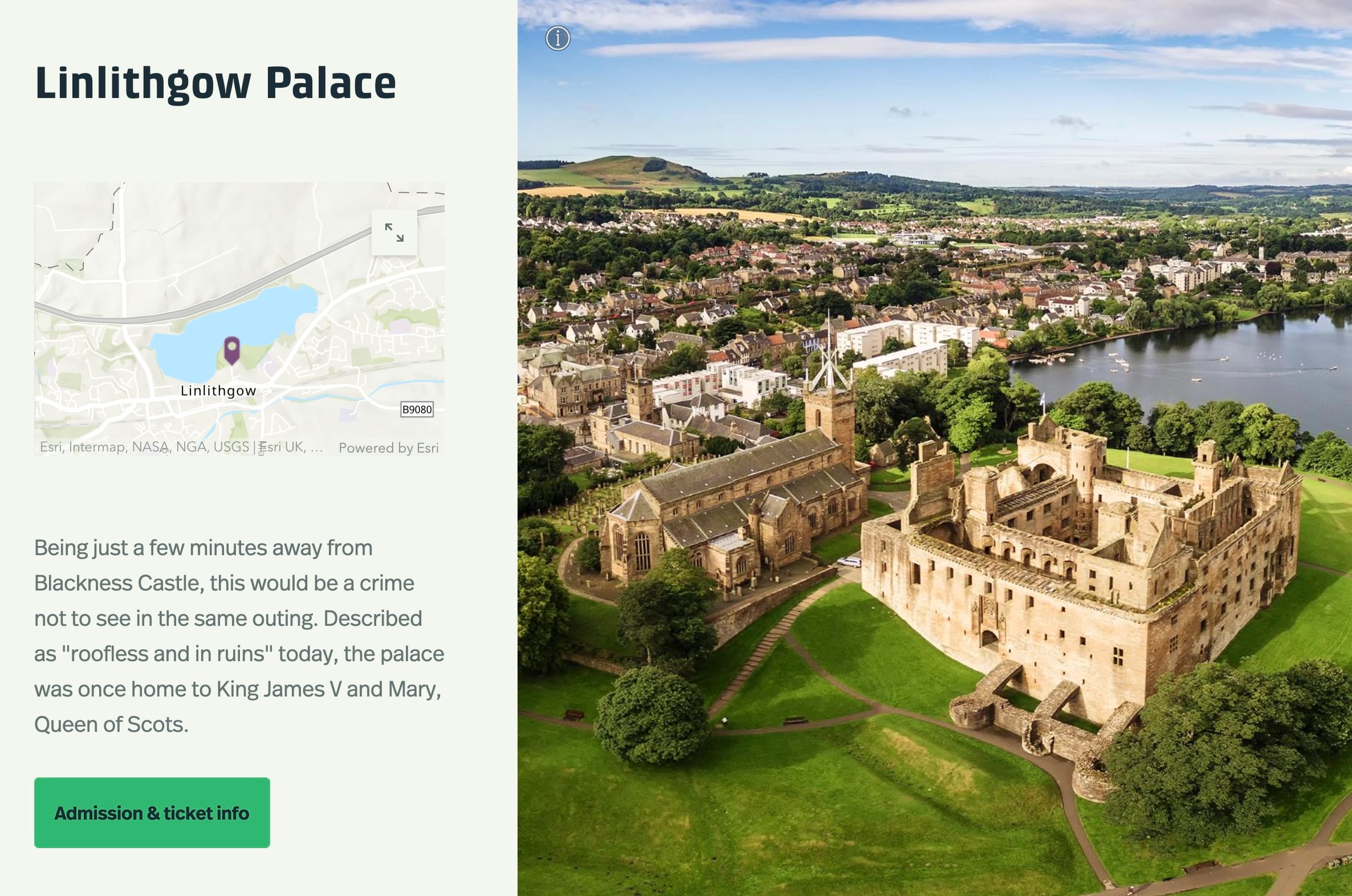 A screenshot of an excerpt from "Planning a Trip to See Scotland's Castles"