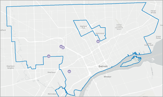 Map of flea markets in Detroit