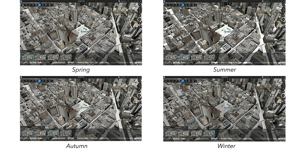 Shadow impact by season in ArcGIS Earth