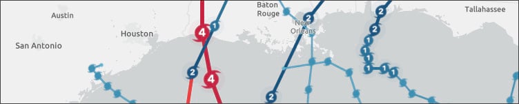 2020 Hurricane Season map