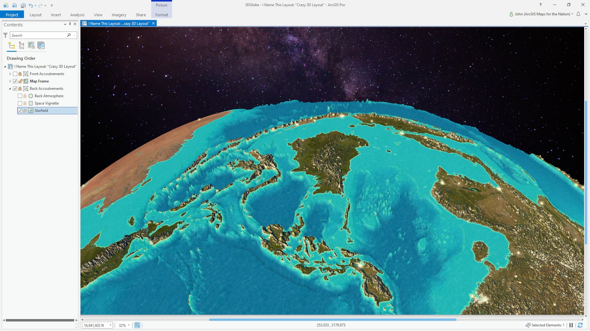 3D globe with star image inserted behind it. 3D globe with star image inserted behind it.