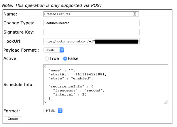Create a webhook Create a webhook