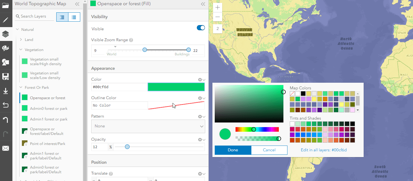 Esri Vector Tile Style Editor