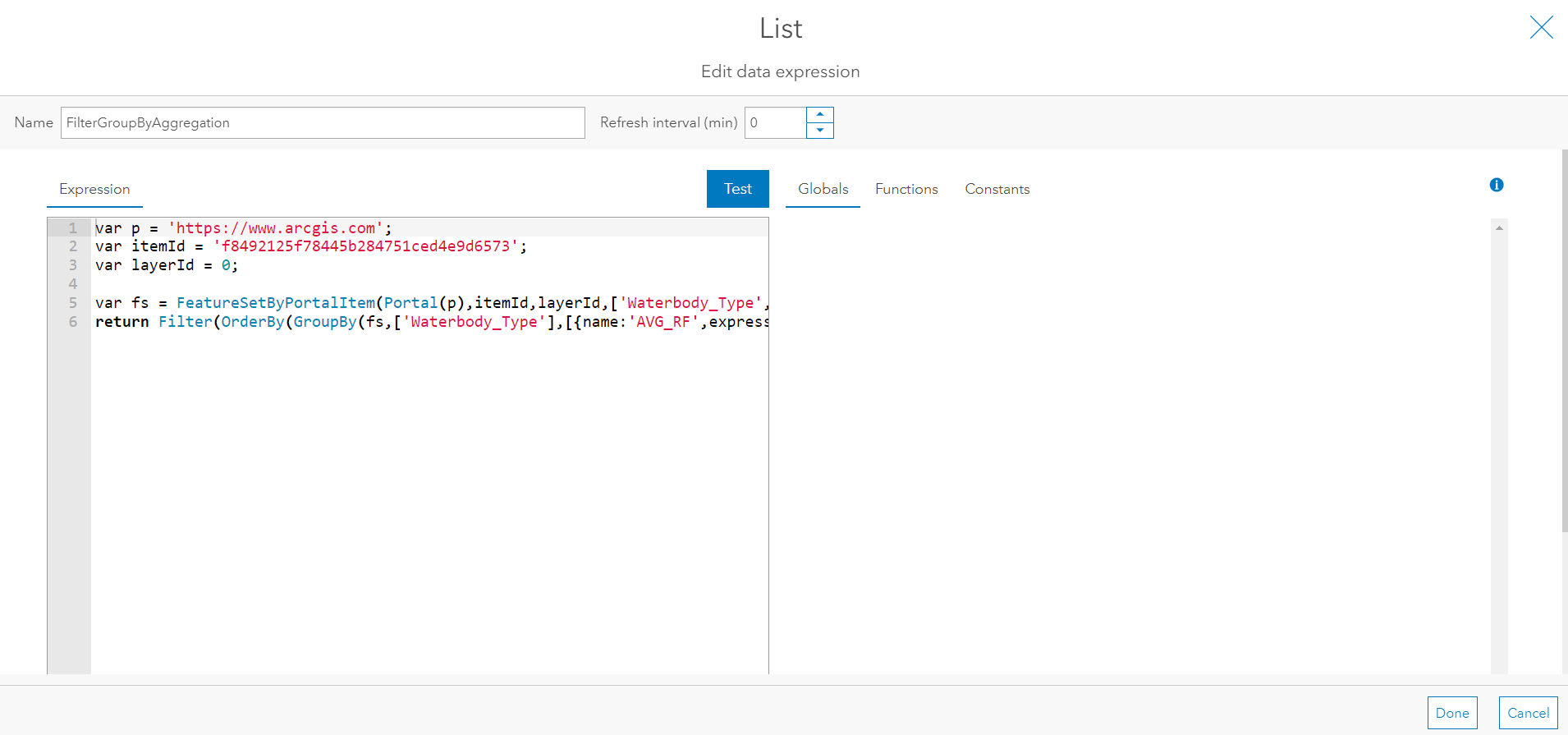 Data expressions are authored and saved in the Arcade editor. Data expressions are authored and saved in the Arcade editor.