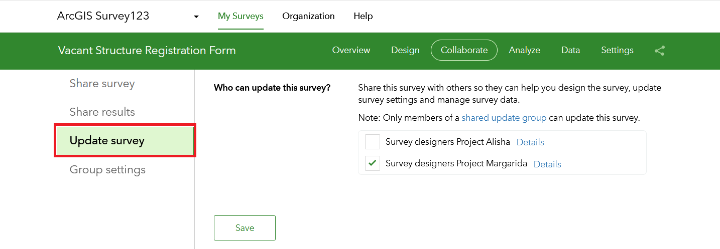 Survey123 What's New March 2021. You can now share a survey design with others in your organization