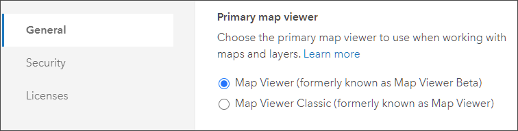 Choose default Map Viewer Choose default Map Viewer