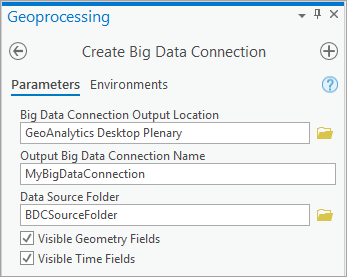 Create Big Data Connection Geoprocessing tool Create Big Data Connection Geoprocessing tool