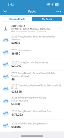 View customized My Facts.