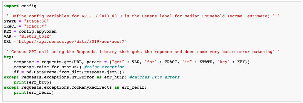 Making a call to the Census API