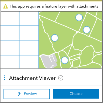 Image of Attachment Viewer app in gallery with message stating that map does not meet requirements Image of Attachment Viewer app in gallery with message stating that map does not meet requirements