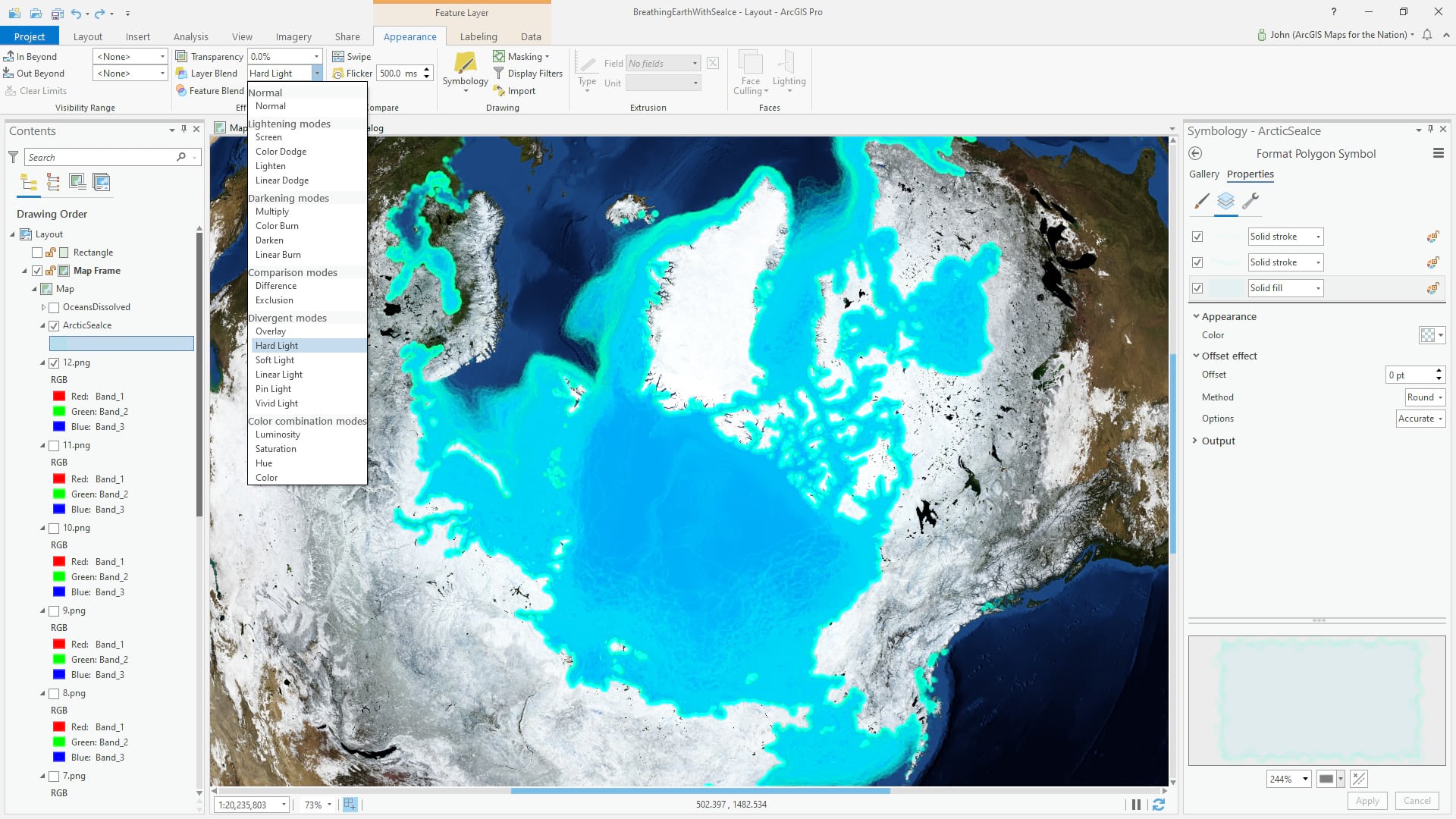 Sea ice with a blend mode Sea ice with a blend mode