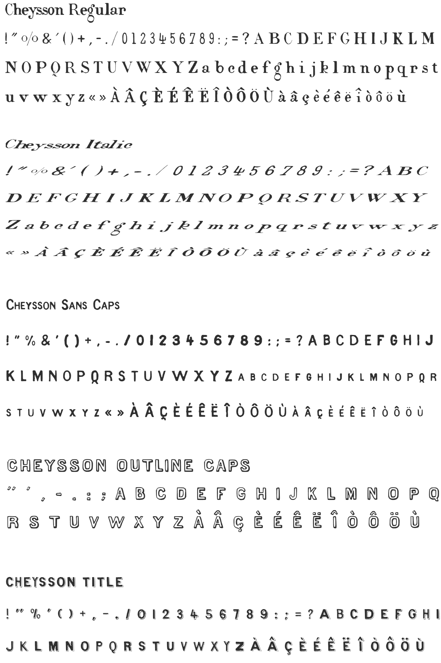 Cheysson inspired and sampled fonts Cheysson inspired and sampled fonts