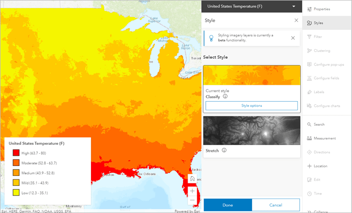 Classify imagery style in the new Map Viewer