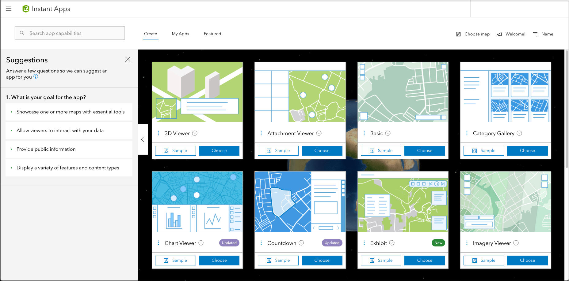 Image of the Instant Apps home page