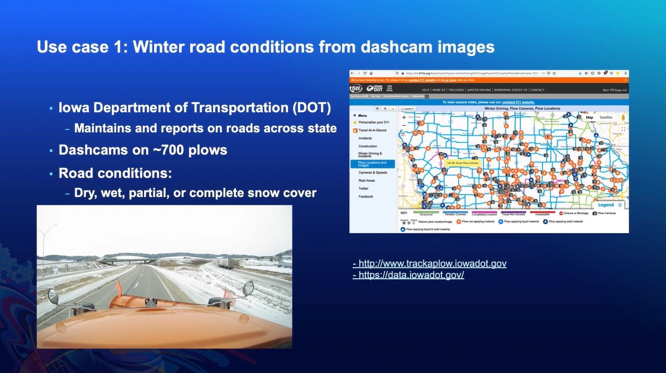 Identifying road condition from dashcam images