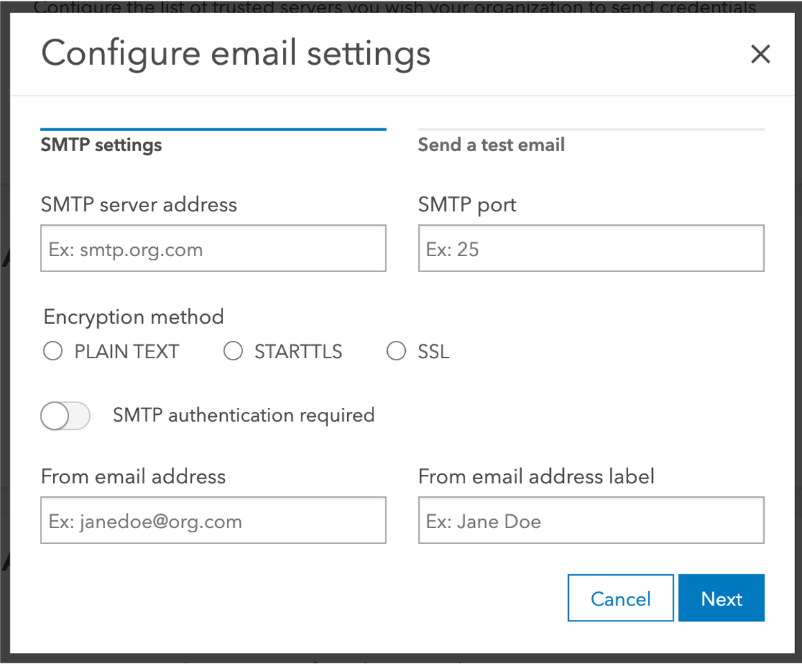 The option to enable emails and set email settings.