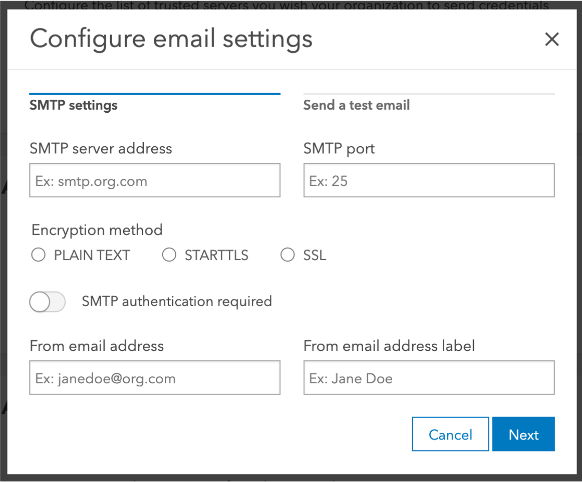 The option to enable emails and set email settings. The option to enable emails and set email settings.