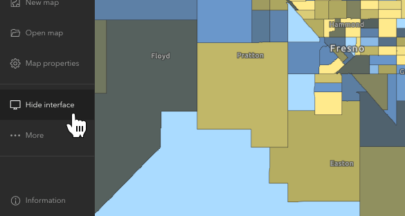 Map Viewer interface showing hide option