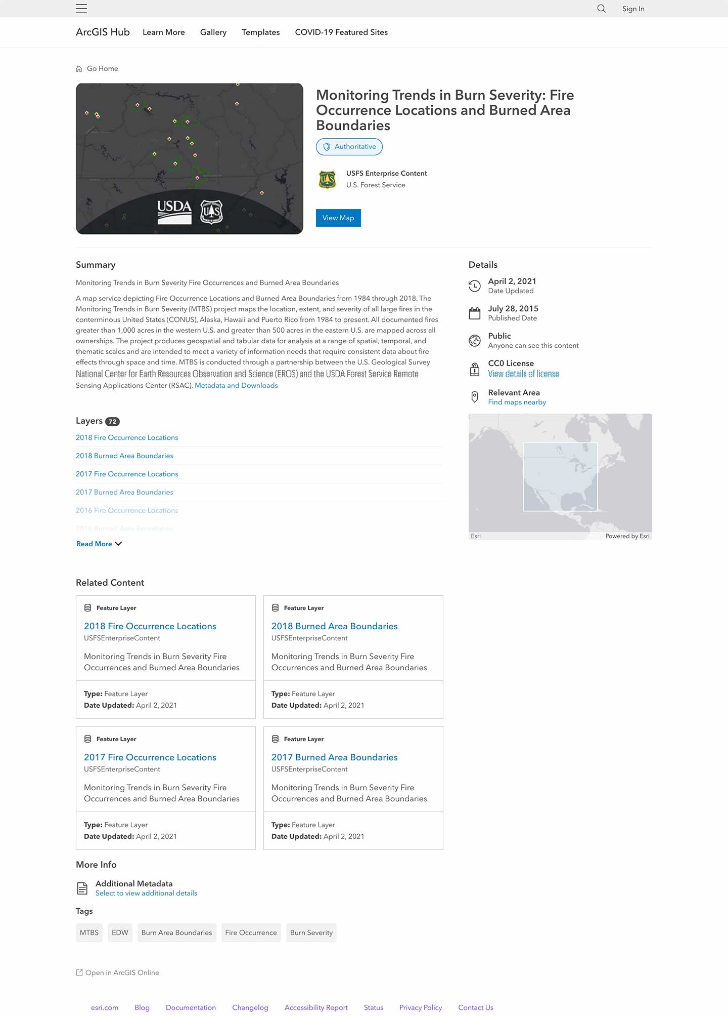 A view of the full details page.