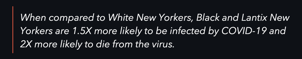 quote block stating higher deaths among minorities quote block stating higher deaths among minorities