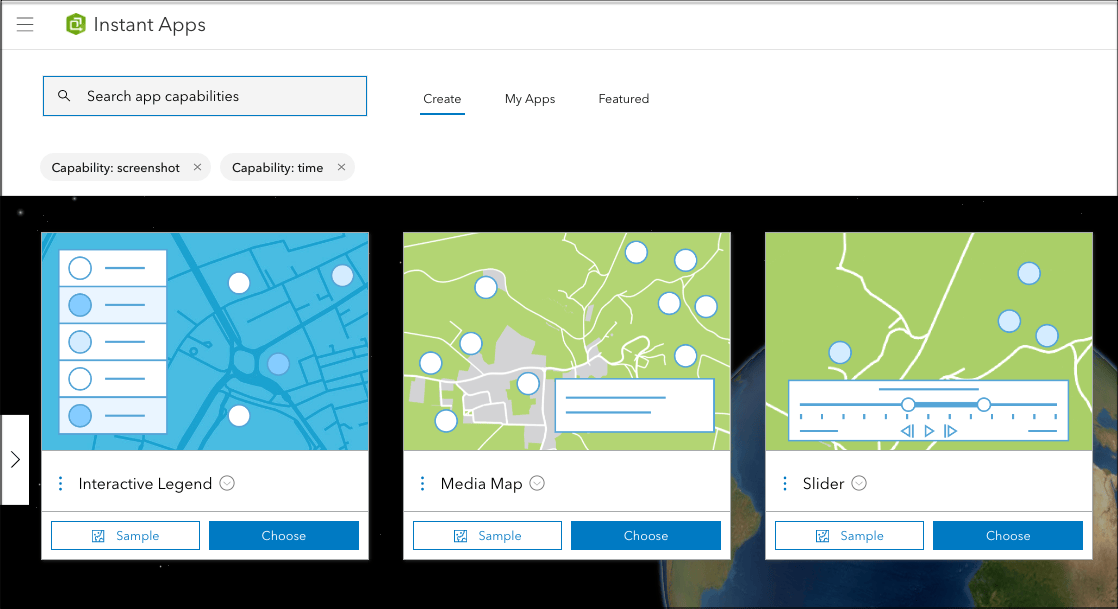 Image of a search for the screenshot and time capabilities in the Instant Apps home page Image of a search for the screenshot and time capabilities in the Instant Apps home page