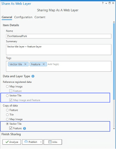 Publishing options from ArcGIS Pro Publishing options from ArcGIS Pro