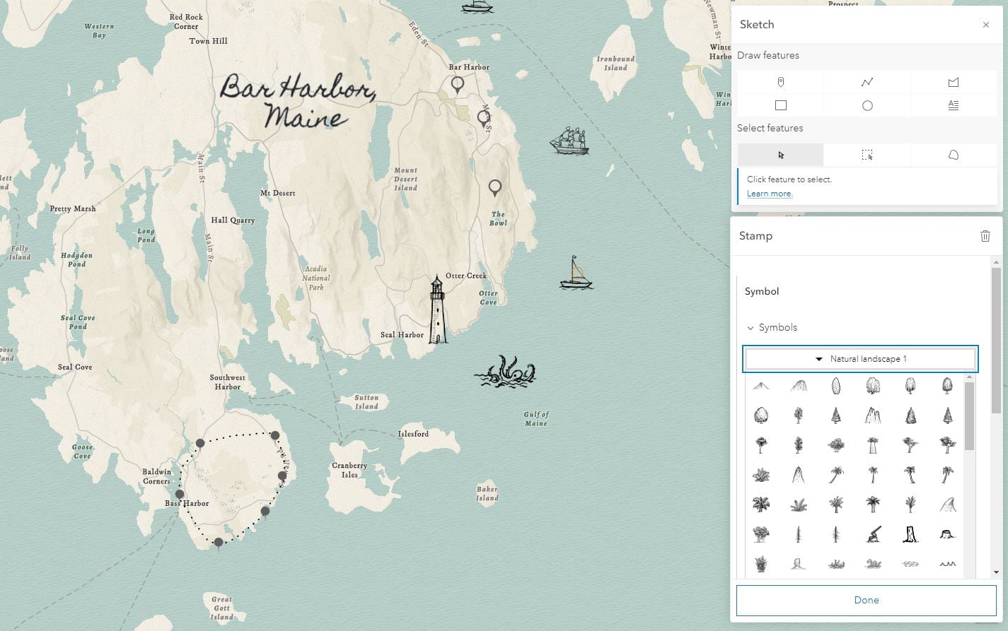A map displaying an example of sketch layer. A map displaying an example of sketch layer.