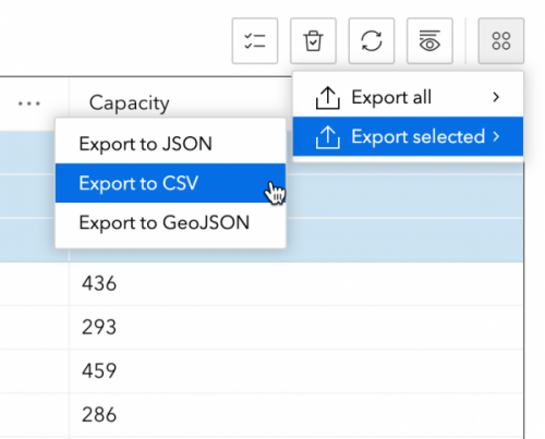 Export records from a table