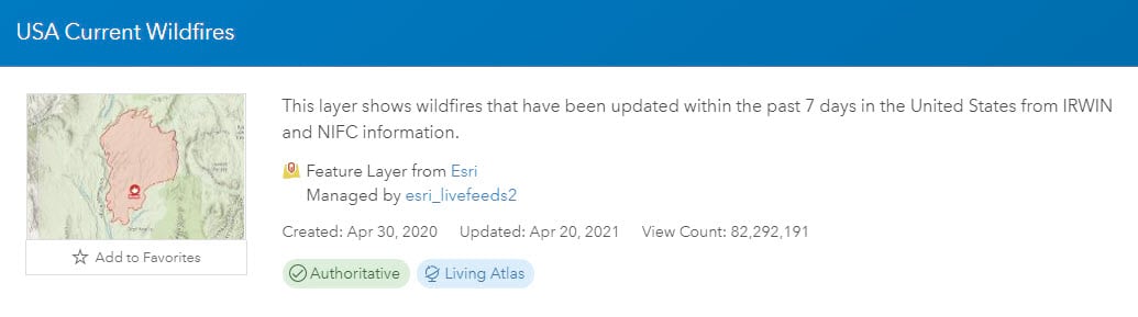 USA Wildfire Feed Views