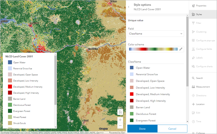 Unique values imagery style in Map Viewer