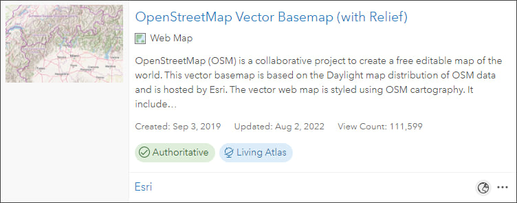 Living Atlas basemap
