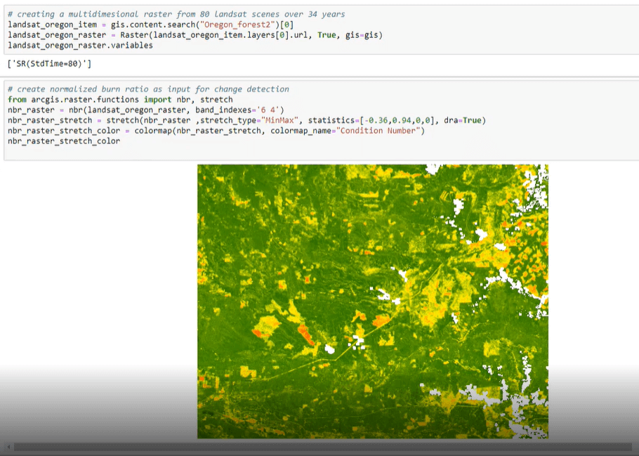 Normalized burn ratio emphasizes burned areas and calculates burn severity.