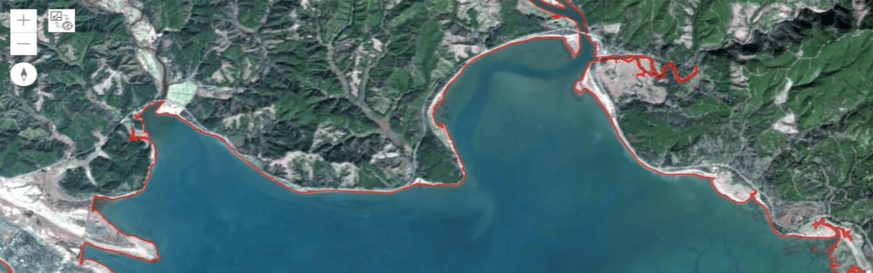 The binary raster was later converted to a polyline feature for coastline extraction. The binary raster was later converted to a polyline feature for coastline extraction.