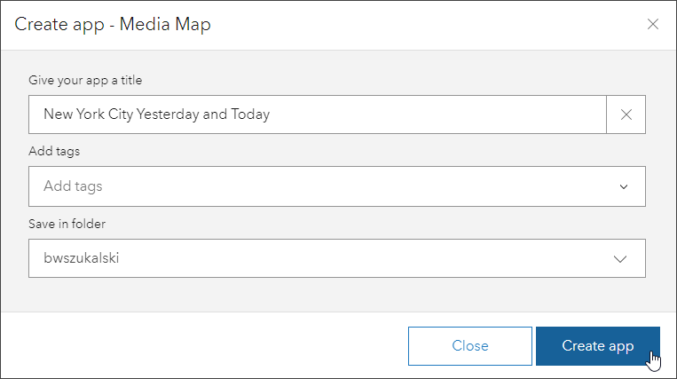 Create app - Media Map Create app - Media Map