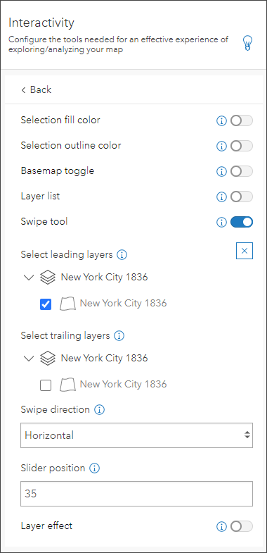 Interactivity settings