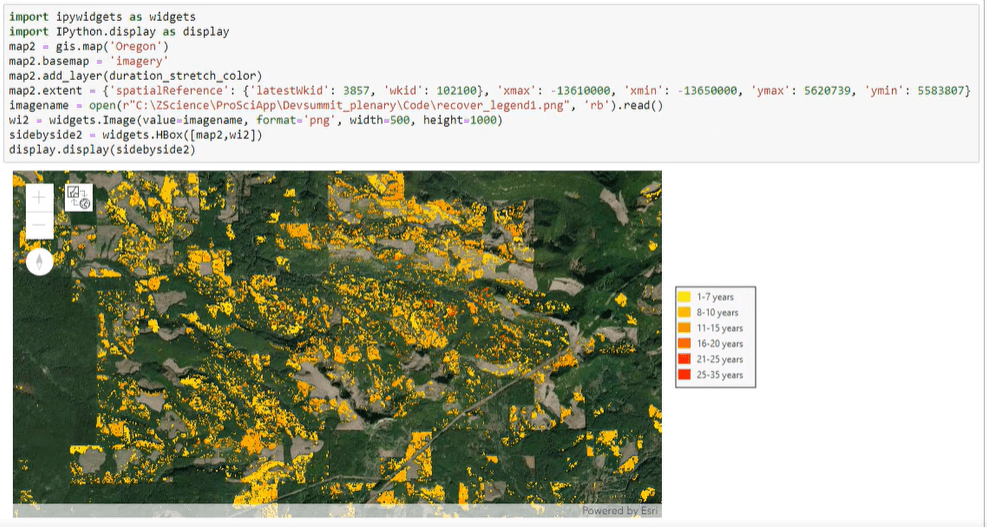 Visualizing forest recovery over time.