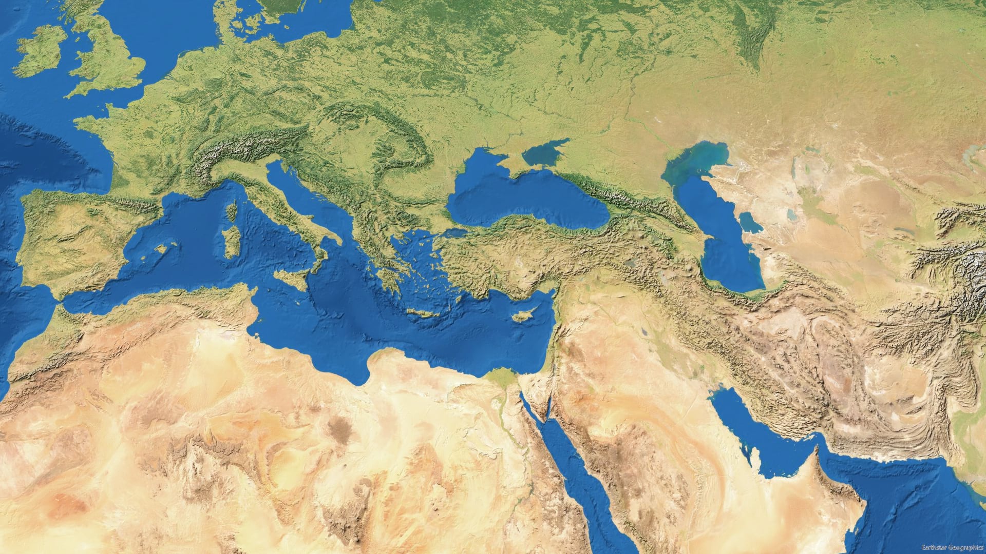 Blended combination of imagery and cartography. Blended combination of imagery and cartography.