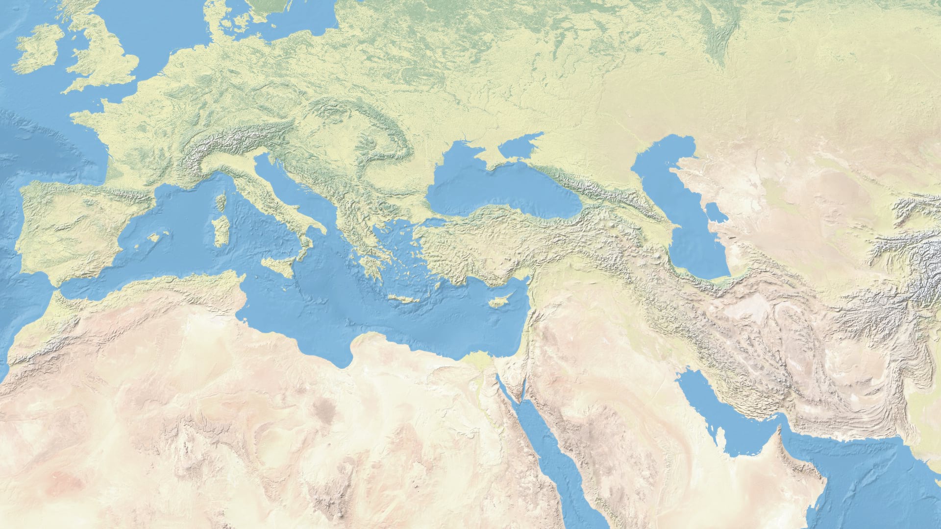 Natural Earth terrain and landcover basemap. Natural Earth terrain and landcover basemap.