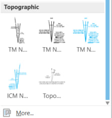 Topographic North Arrow drop-down list