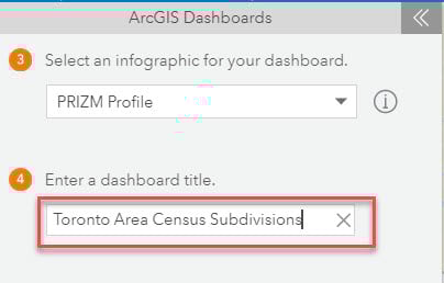 Enter a title for the dashboard Enter a title for the dashboard