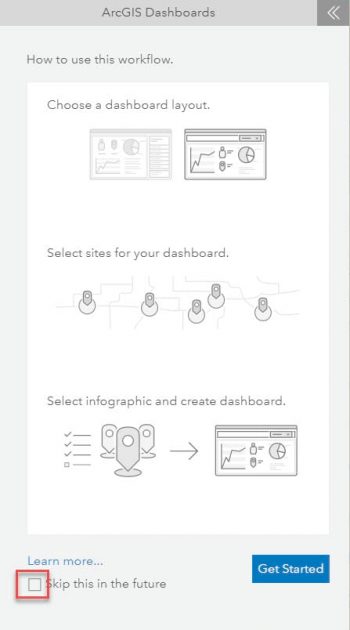 ArcGIS Dashboards workflow introductory page