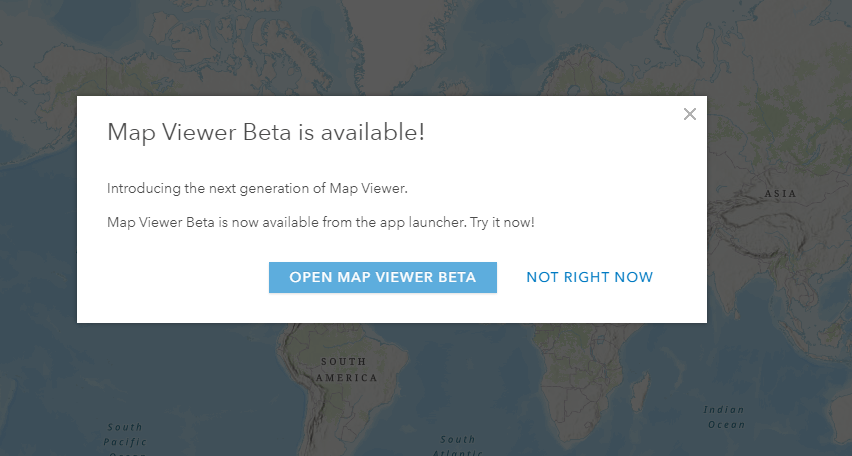 Pop up under the Map tab to open Map Viewer Beta