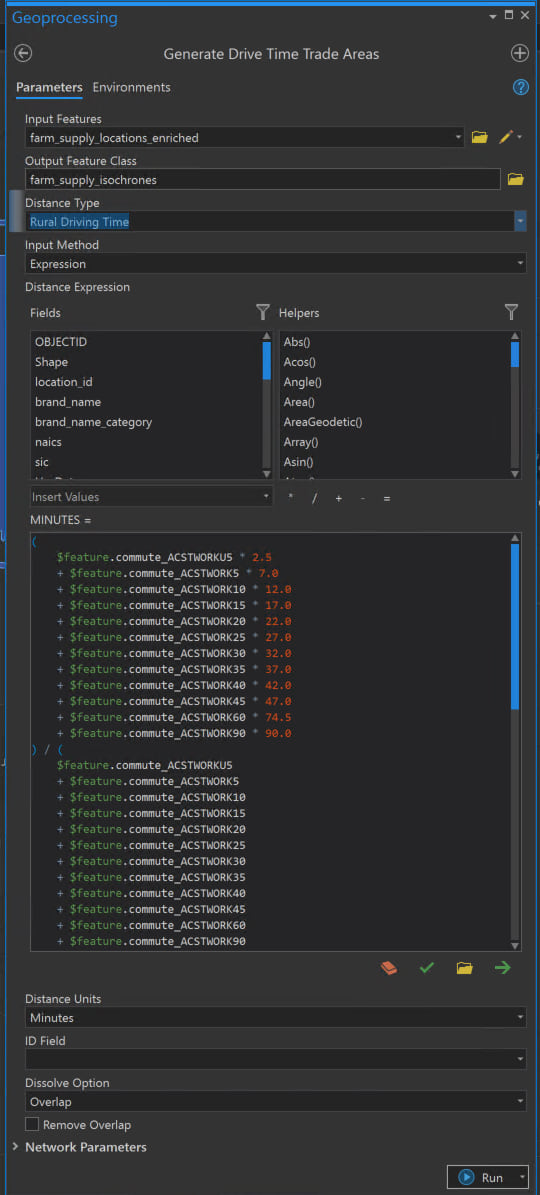 Create Drive Times Using Arcade