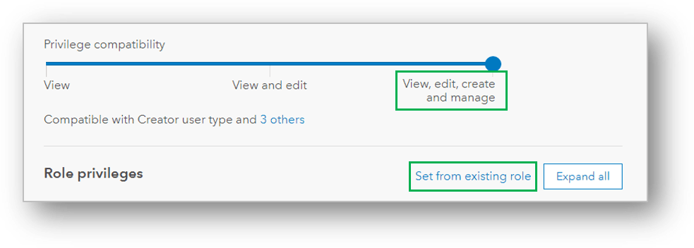 Set privileges from existing role