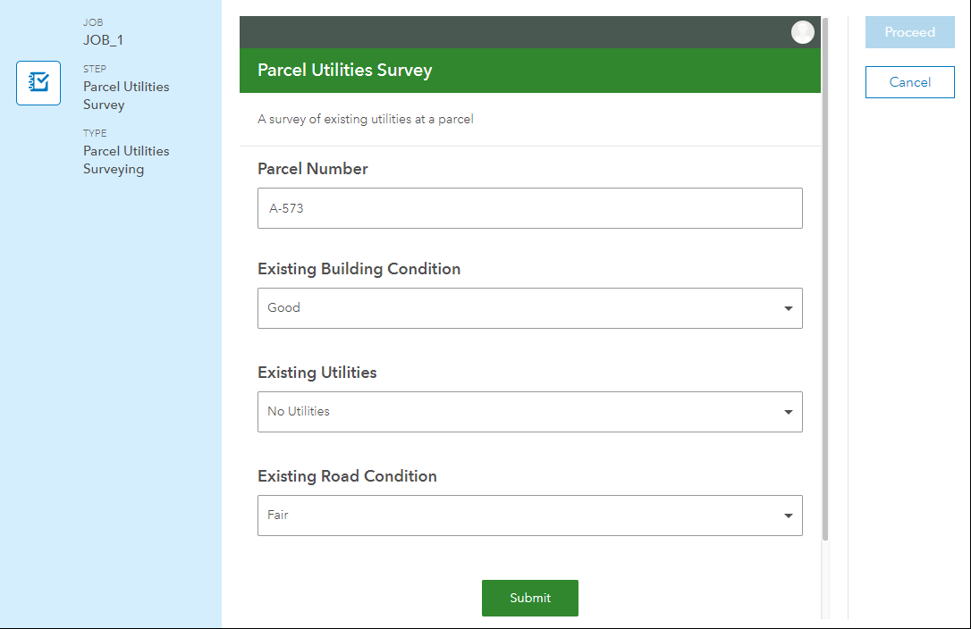 Survey123 survey in Workflow Manager job