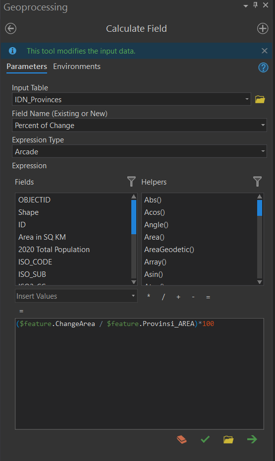 Calculate a field