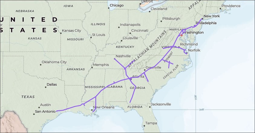 Colonial Pipeline map
