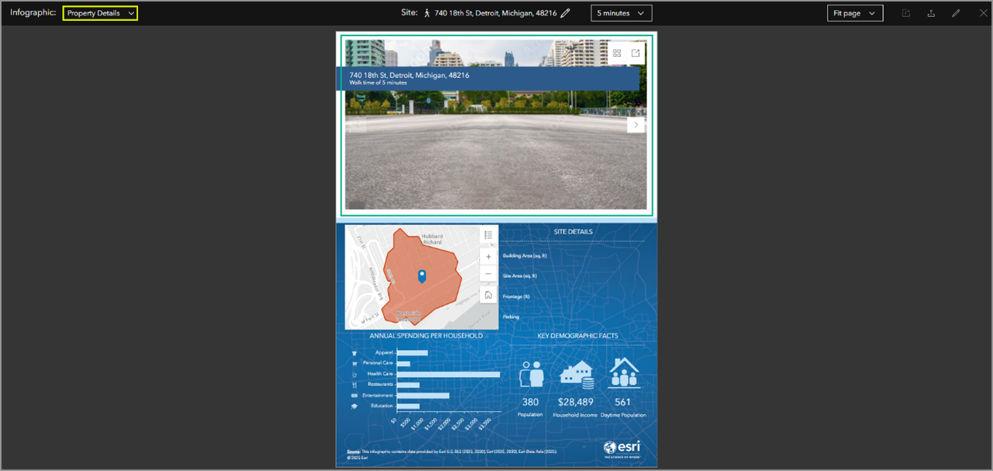 Property Details infographic with your site photos