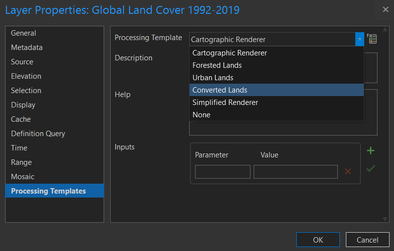 Select a processing template